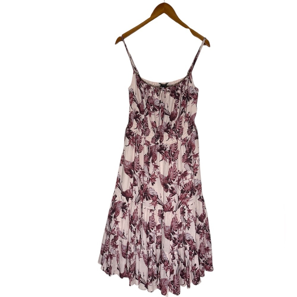 Banana Republic Factory Tiered Flounce Gauze Dress in Pink Sz Small Petite PS SP - Picture 3 of 11